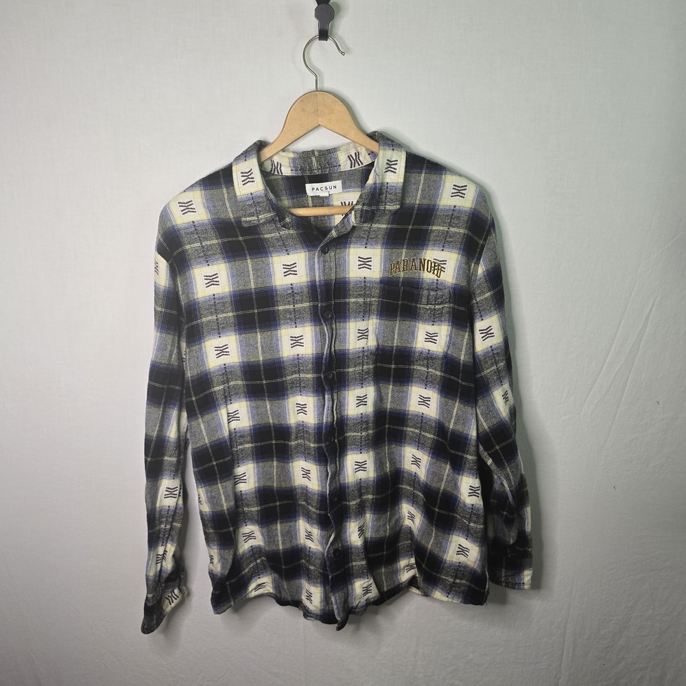 PacSun Men’s XL Multi-Color Plaid Flannel Button Down Shirt with Pockets